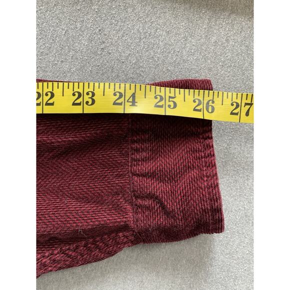 Eddie Bauer Corduroy Flannel Shirt Men's XL Tall Red Herringbone - Picture 12 of 13